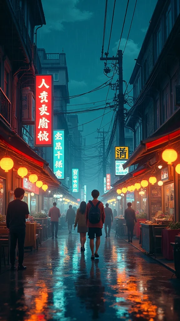 Anime Night Market fal.ai generated sample